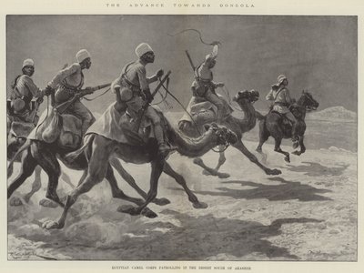 The Advance towards Dongola, Egyptian Camel Corps Patrolling in the Desert South of Akasheh by Richard Caton Woodville junior